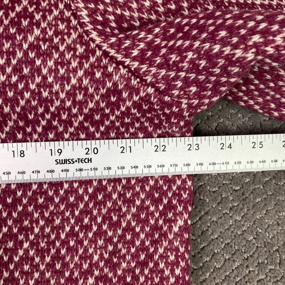 LL Bean Fleece Full Zip Jacket Womens XL Petite Red Anorak Diamond Fleece sherpa - Picture 11 of 12